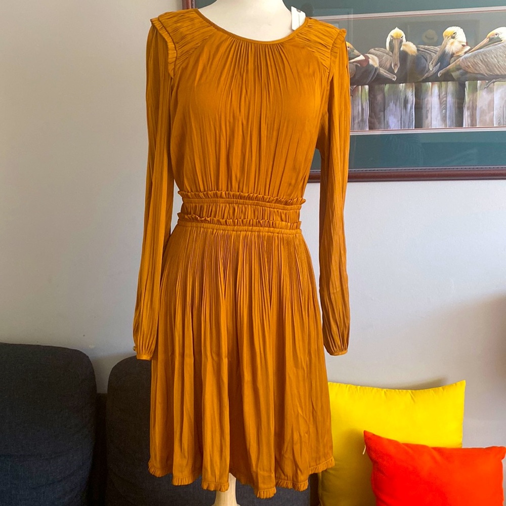 NWT Anthropologie Gold Dress
